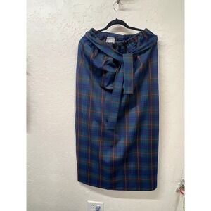 Lady Copley Ltd. Women's Plaid Midi Skirt Elastic Waist Vintage 80's